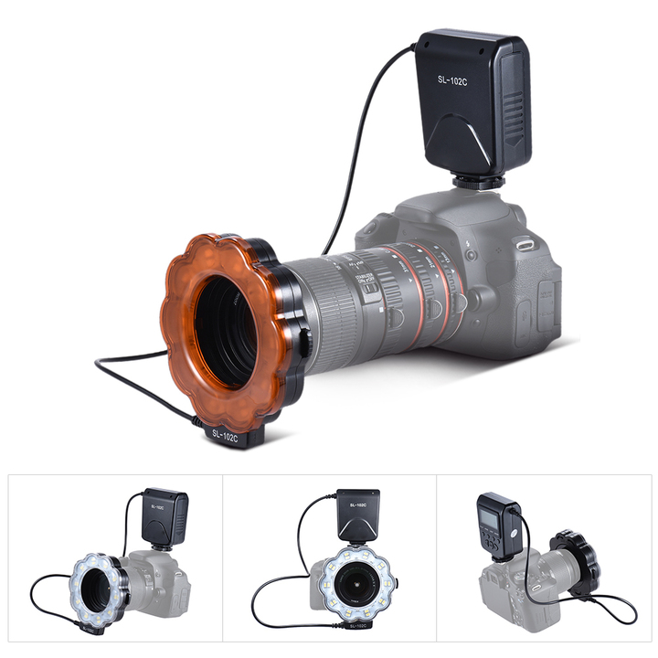 Macro LED Ring Flash Fill-in Light Lamp Brightness Adjustable LCD Display for Canon Nikon Pentax