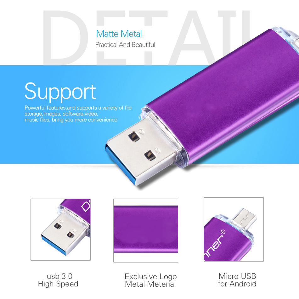 2 in 1 micro usb stick OTG pen drive usb flash drive 16 32 64GB High Speed usb 3.0 Flash Stick
