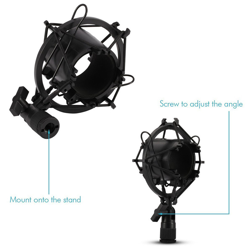 Professional Sound Studio Recording Condenser Microphone with Shock Mount 3.5mm Audio Cable