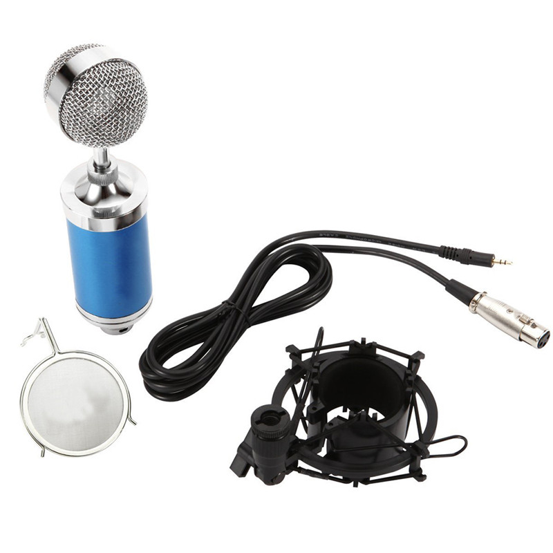 Professional Sound Studio Recording Condenser Microphone with Shock Mount 3.5mm Audio Cable