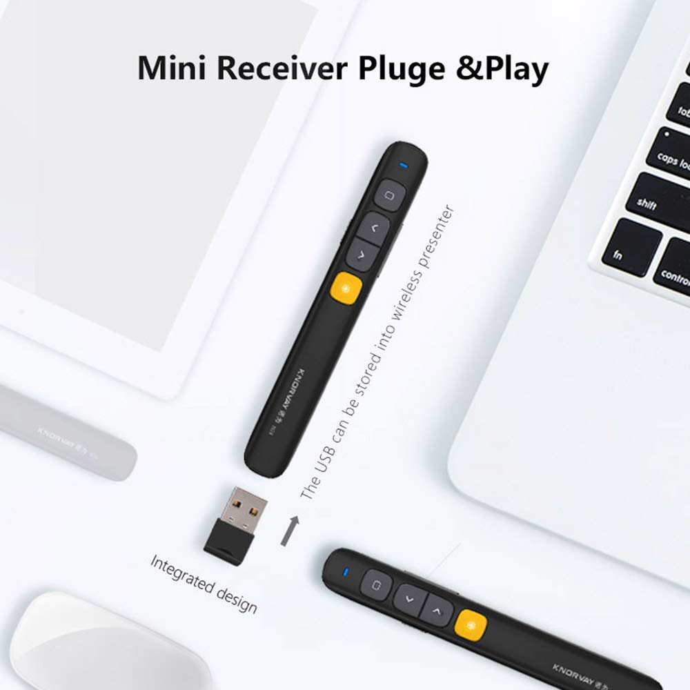 Wireless Presenter RF 2.4GHz Powerpoint Presentation Remote Control PPT Clicker Laser Pen