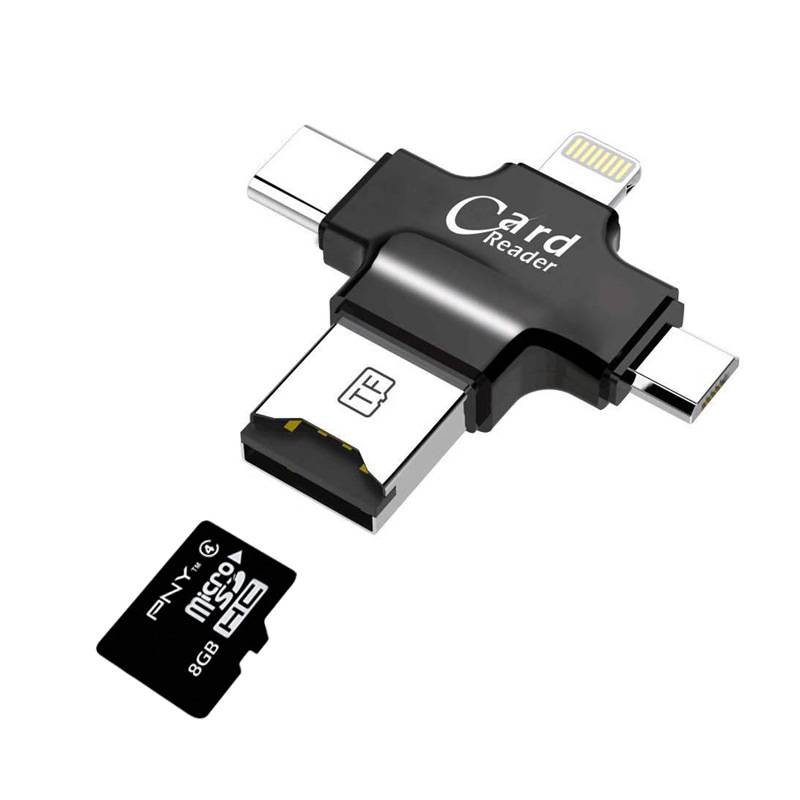 4 in 1 Card Reader usb-C Micro USB MicroSD tipo C for Android ipad/iphone MacBook OTG TF SD reader