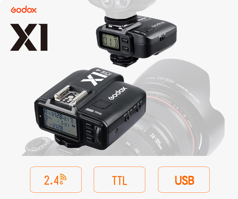 Godox TTL 2.4G Wireless Flash Trigger Transmitter &amp; Receiver For Canon Nikon Sony Flash speedlite