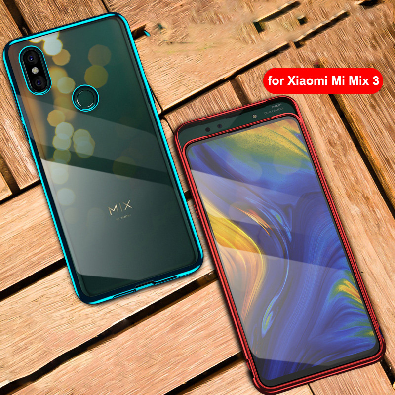 Xiaomi Mi Mix 3 Case 6.39&apos;&apos; Transparent PC 360 Full Cover for Mi Mix3 Shockproof Hard Clear Cover