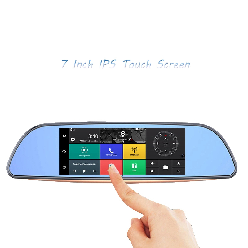 7 inch 3G Car DVR dual camera reversing rear view Android Bluetooth GPS navigator mirror recorder