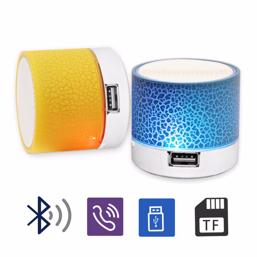 Mini Wireless Bluetooth Loudspeaker LED TF USB Subwoofer Speakers mp3 stereo audio music player