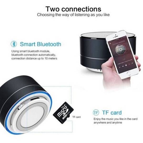 Mini Wireless Bluetooth Speaker Stereo Portable Speakers with Built Mic Subwoof Column Loudspeaker