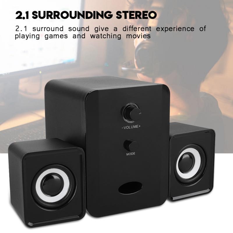Bluetooth Speaker Stereo Bass Speaker USB2.1 3.5mm Wired Computer Woofer Speakers for Mobile Laptop