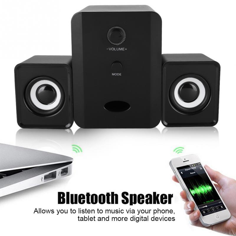Bluetooth Speaker Stereo Bass Speaker USB2.1 3.5mm Wired Computer Woofer Speakers for Mobile Laptop