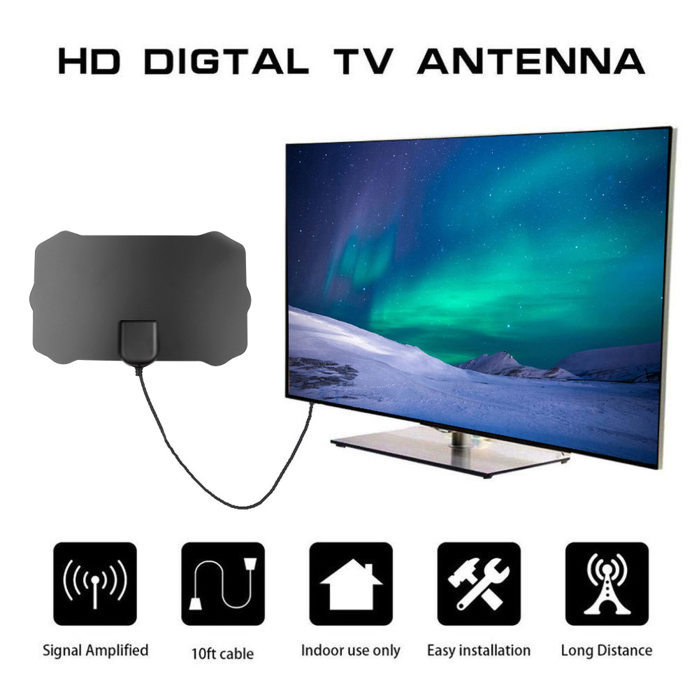 Digital TV Antenna 200 Mile Range 4K HDTV Digital 1080p TV Antenna Signal Receiver Amplifier Booster