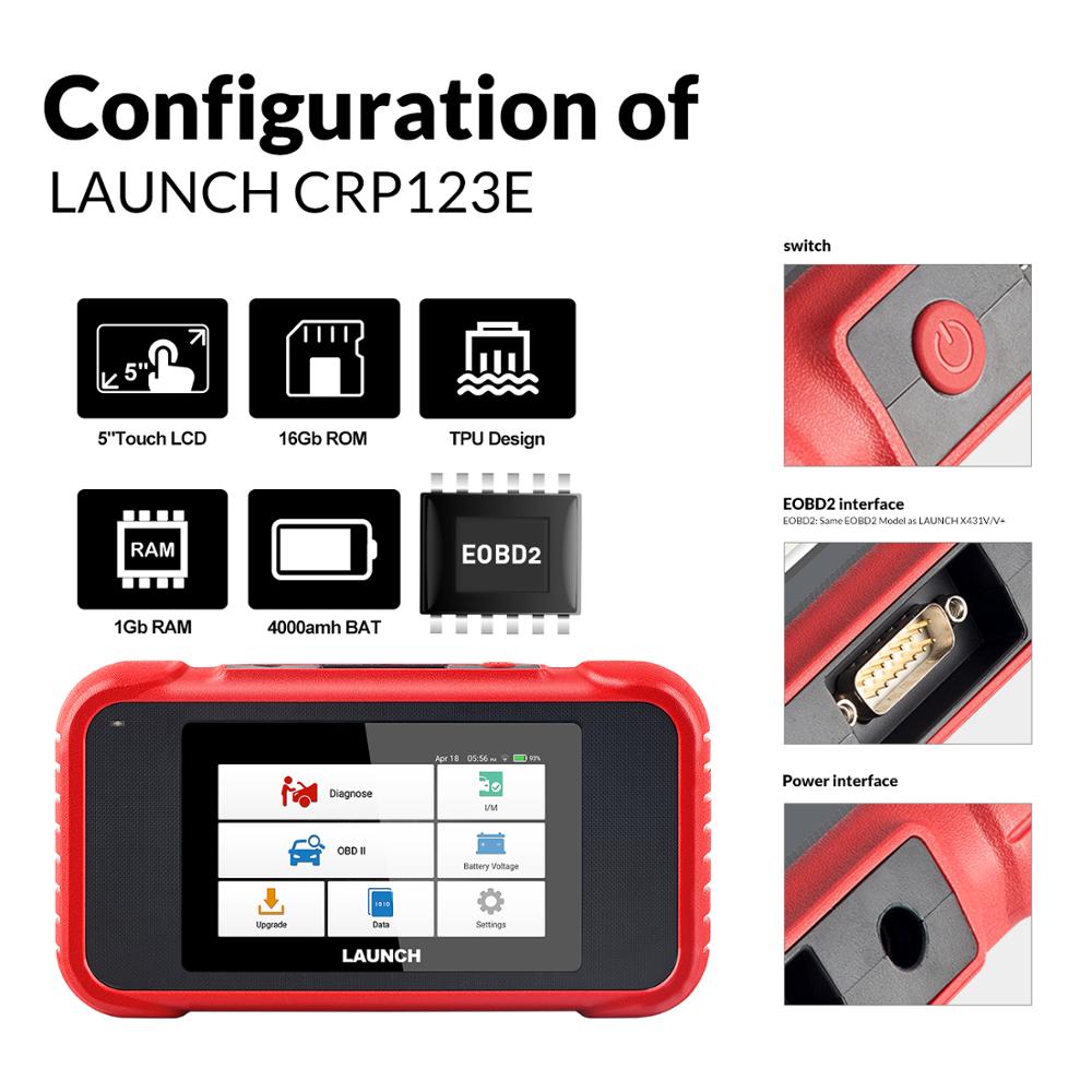 Launch CRP123E OBD2 ENG ABS Airbag SRS AT Auto Diagnostic Tool OBDII Code Reader Scanner free update