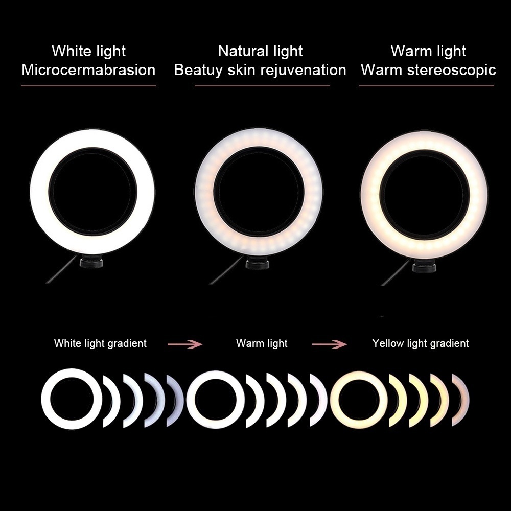 26cm Photography Dimmable Ring Light Makeup Led Fill Light Lamp For LiveVideo Phone Holder Tripod