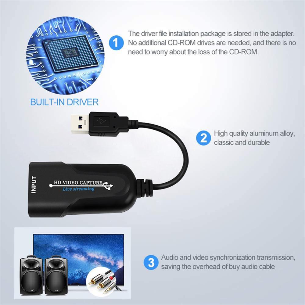 USB 3.0 HDMI Game Capture Card 1080P video Reliable streaming Adapter For Live Broadcasts