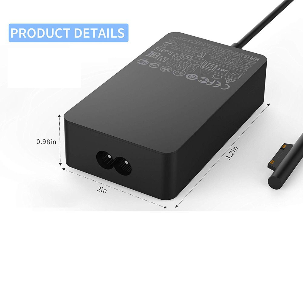 Surface Pro 36/44/65W Tablet Charger Plug Power Adapter for Microsoft Surface pro 3/4/5