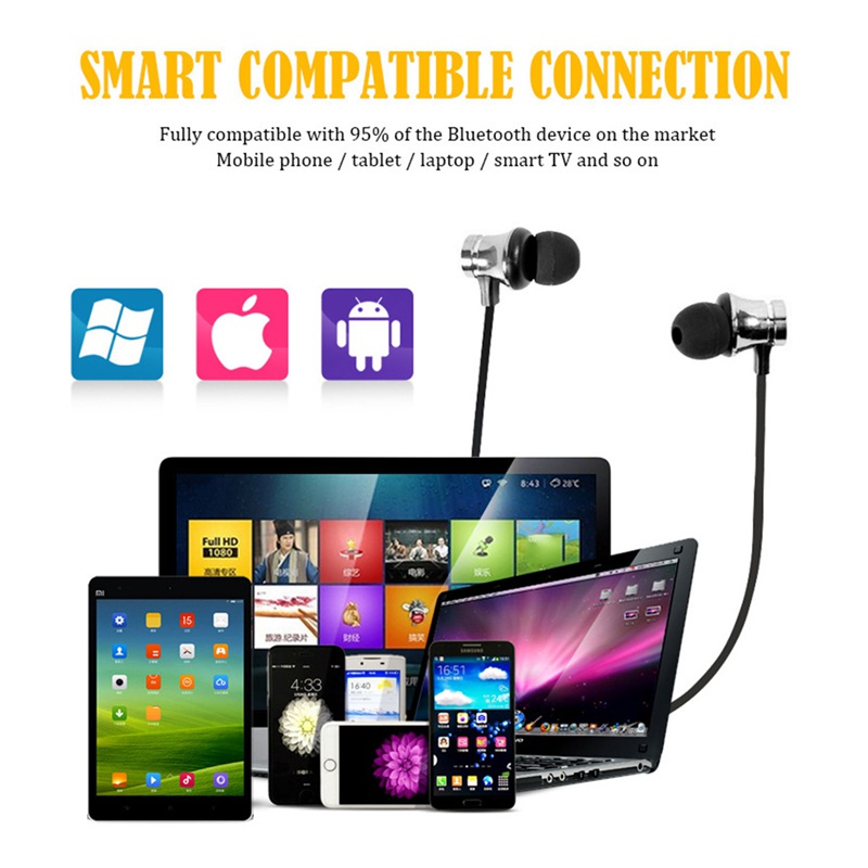 Bluetooth Earphone Sport Wireless Earphones Handsfree Earbuds with Mic