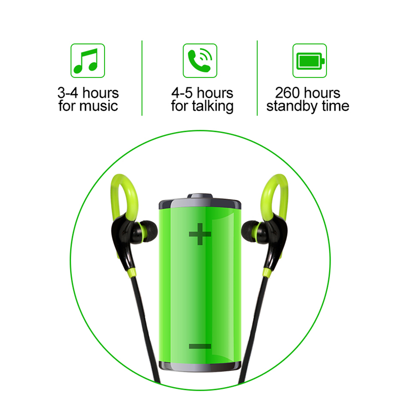 Bluetooth Earphone Sports Wireless SweatProof Bluetooth Bass Earphone Earbuds With Mic