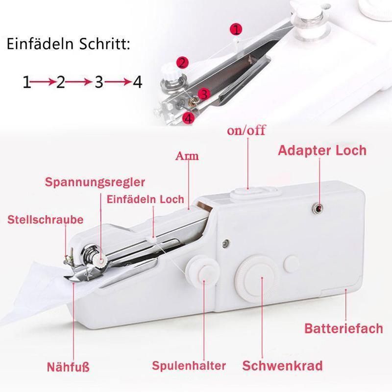 Electronic Handheld Sewing Machine Portable Household Sew Needlework Cordless Clothes Fabrics