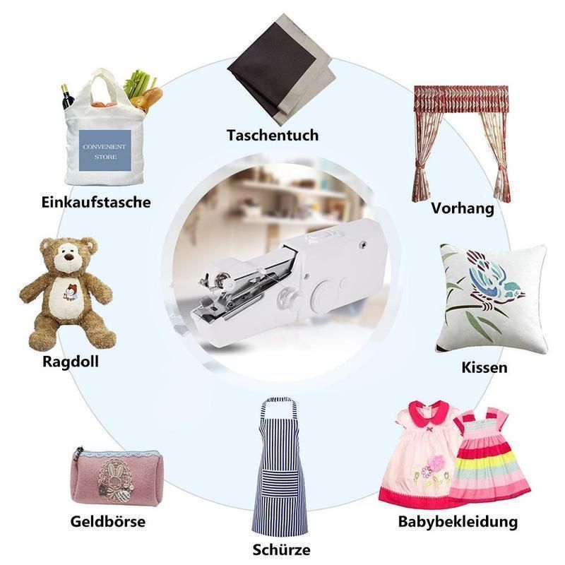 Electronic Handheld Sewing Machine Portable Household Sew Needlework Cordless Clothes Fabrics