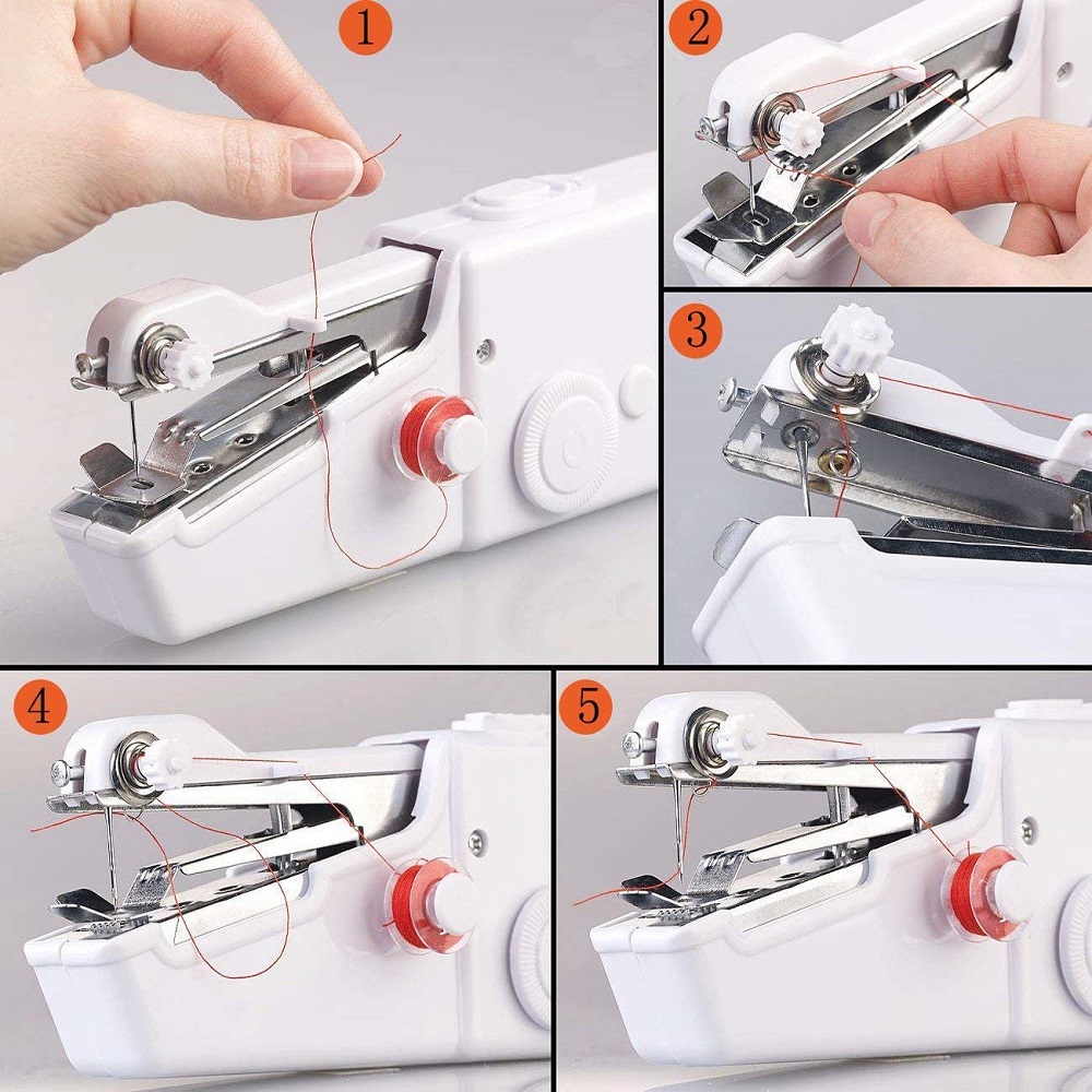 Electronic Handheld Sewing Machine Portable Household Sew Needlework Cordless Clothes Fabrics