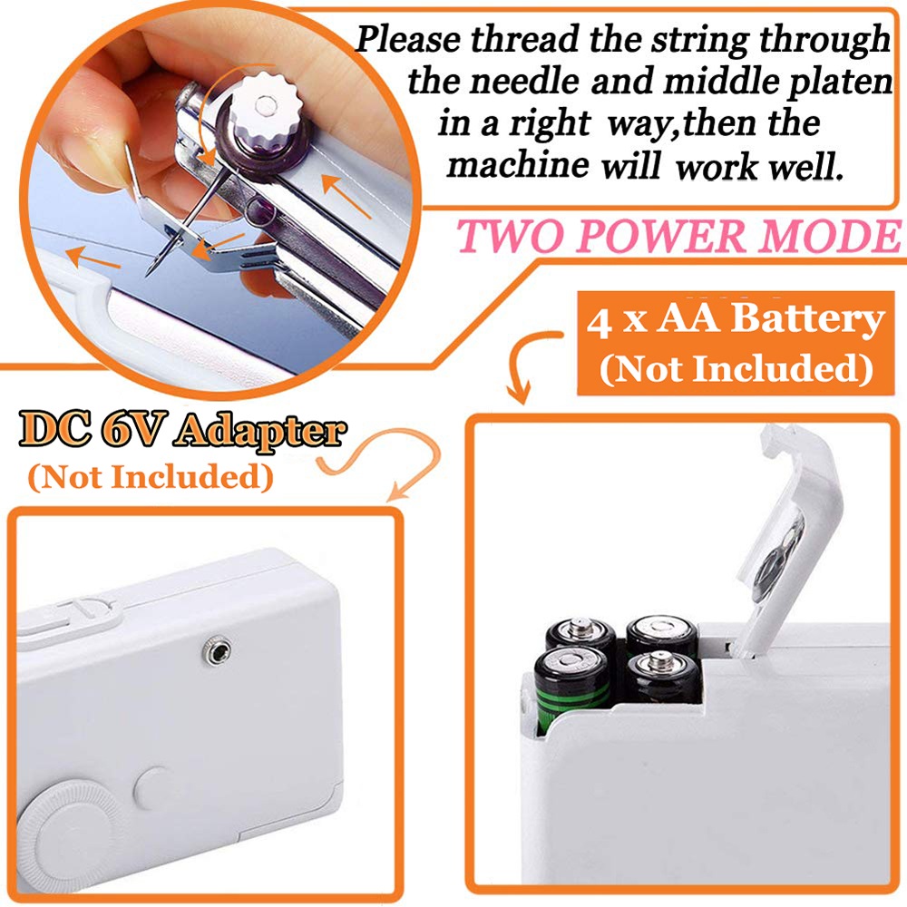 Electronic Handheld Sewing Machine Portable Household Sew Needlework Cordless Clothes Fabrics