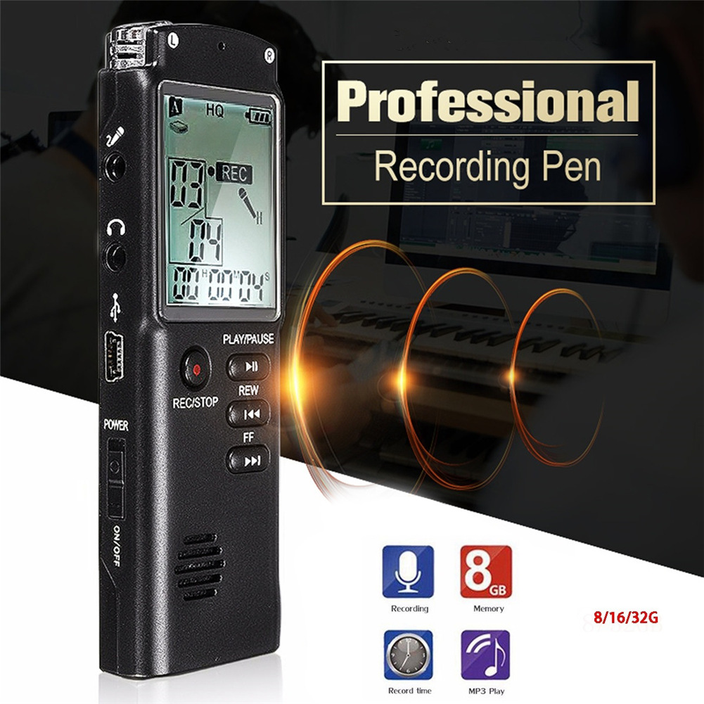 Professional Voice Activated Digital Audio Voice Recorder USB Pen Non-Stop 80hr Recording Pen