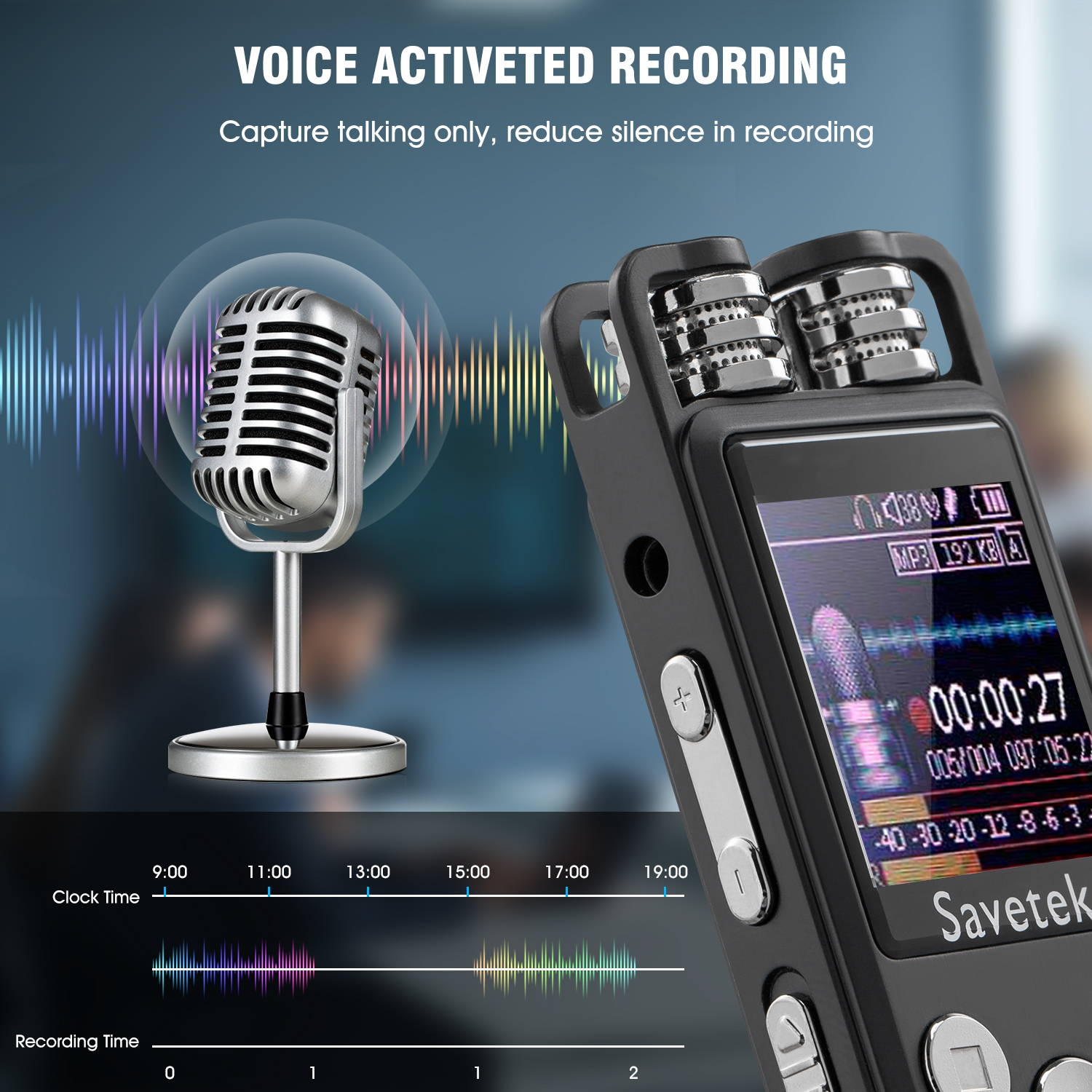 Professional Voice Activated Digital Audio Voice Recorder USB Pen Non-Stop 80hr Recording Pen