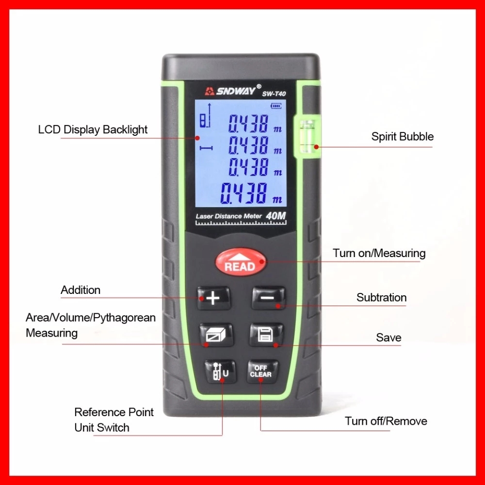 Laser Distance Meter 40-100m Laser Rangefinder Trena Laser Tape Measure ruler Diastimeter Tool