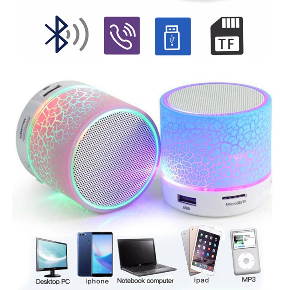 Bluetooth Speaker Outdoor Mini Wireless Loudspeaker LED USB Subwoofer Stereo Audio Music Player