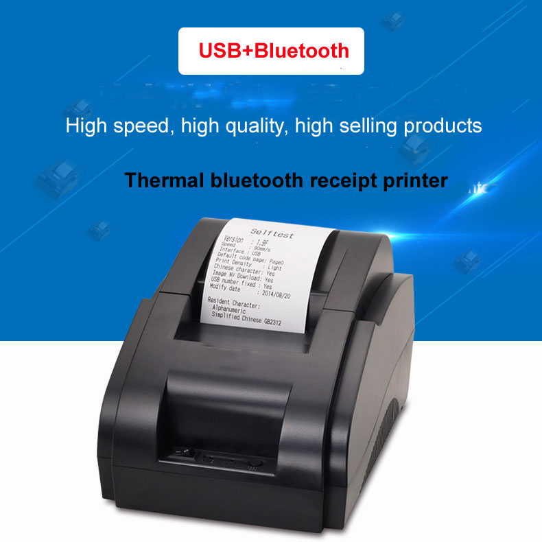 USB Bluetooth Interface POS 58mm Thermal Barcode Printer Receipt Bill Printer Ticket Thermal Printer