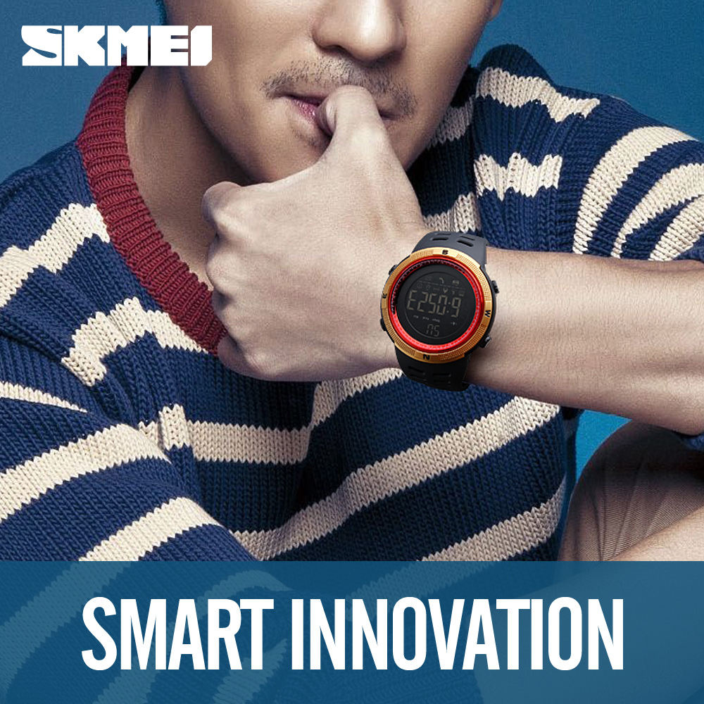 SKMEI Men Smart Watch Calories Pedometer Reminder Digital Sports Waterproof Watches For IOS Androidf