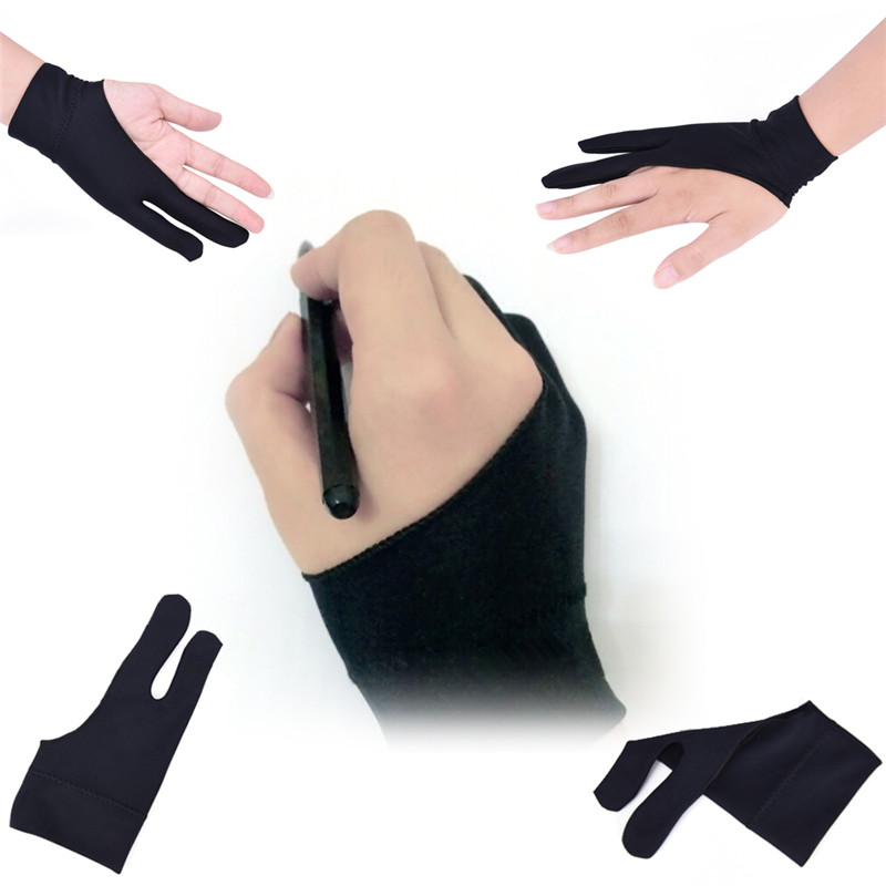 Artist Drawing Glove For Any Graphics Drawing Tablet 2 Finger Anti-fouling both For Hand
