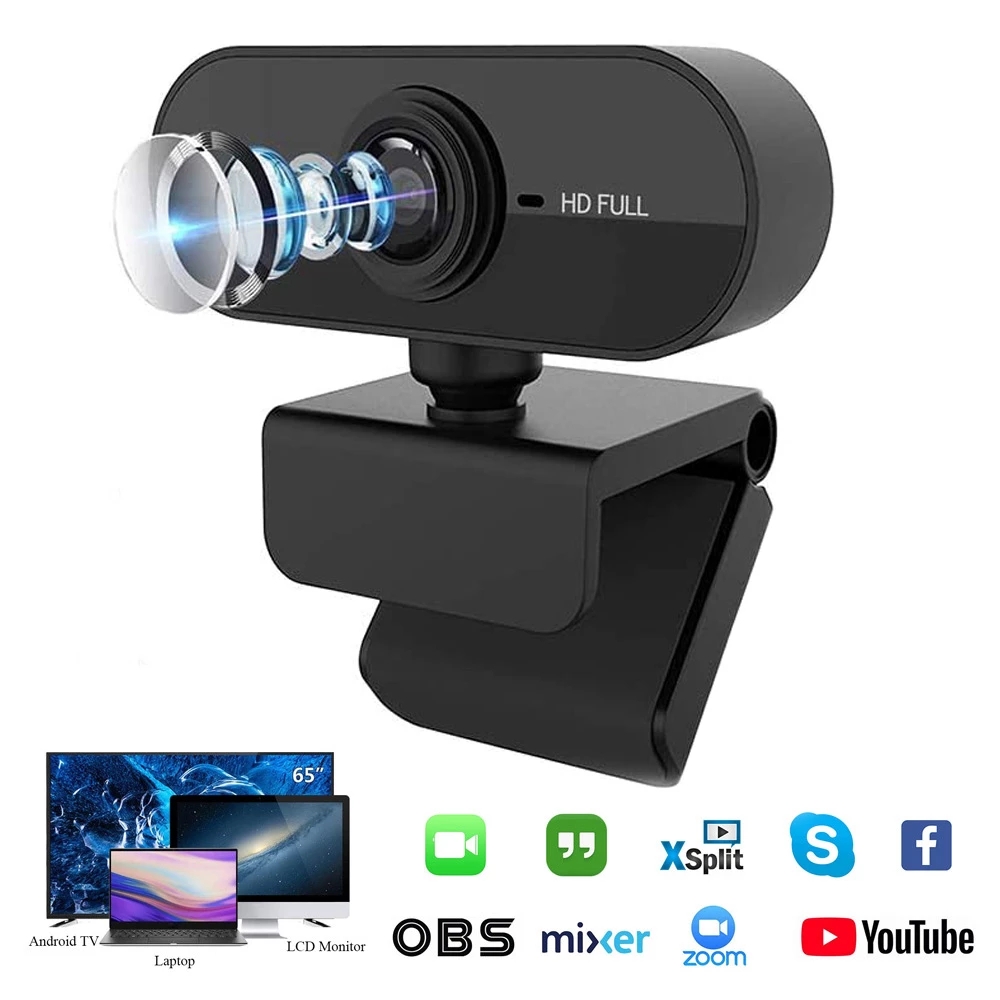 Webcam 1080P Full HD Web Camera With Microphone For PC Computer Mac Laptop Desktop Mini Camera