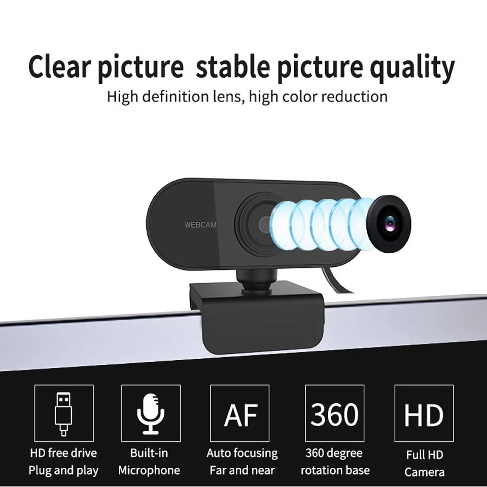 Webcam 1080P Full HD Web Camera With Microphone For PC Computer Mac Laptop Desktop Mini Camera