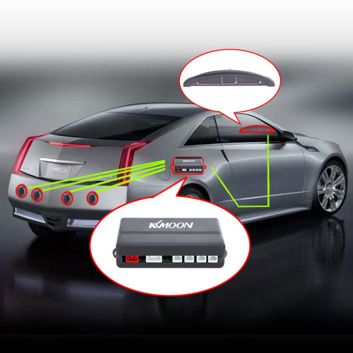 LED Car Parking Sensor Monitor Sensors Parking Assistance Auto Reverse Radar Detector System Display
