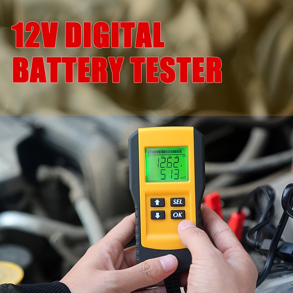 Digital 12V Car Battery Tester Load Test and Analyzer of Battery Life Percentage Deep Cycle Battery