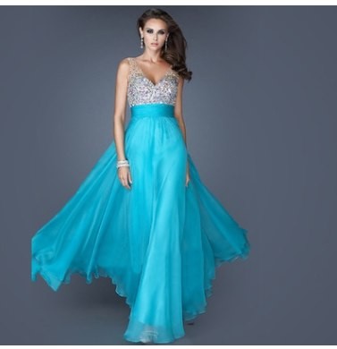Blue Dress with Diamonds