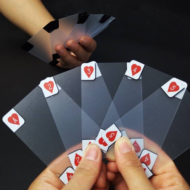 pvc plastic waterproof poker set clear playing cards bendable