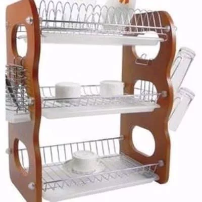 3 Layer Tier Stainless Steel Dish Drainer Drying Rack
