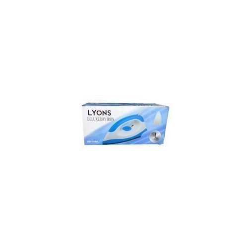 Lyons Dry Iron Box - HD198A - White &amp; Blue- 1000w- Non sttick