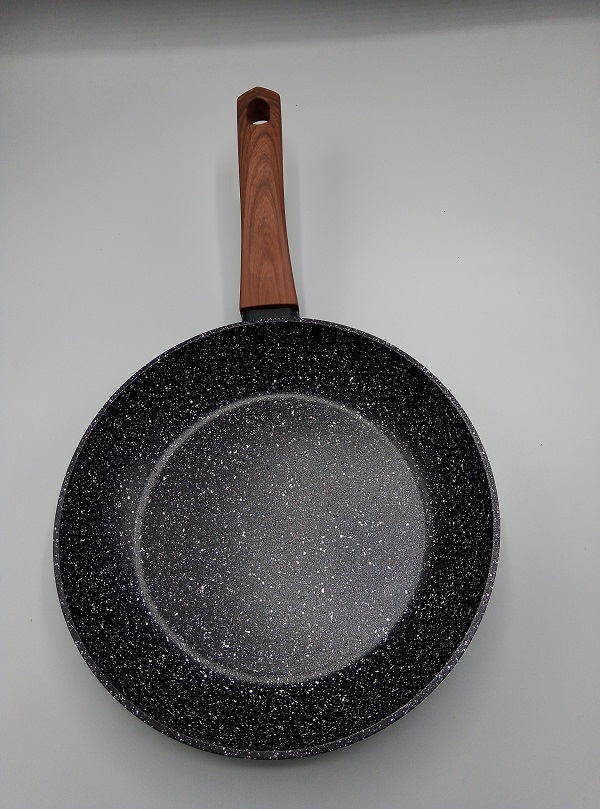 Graphite coated non-stick pan with wooden/silicon handle-24 cm