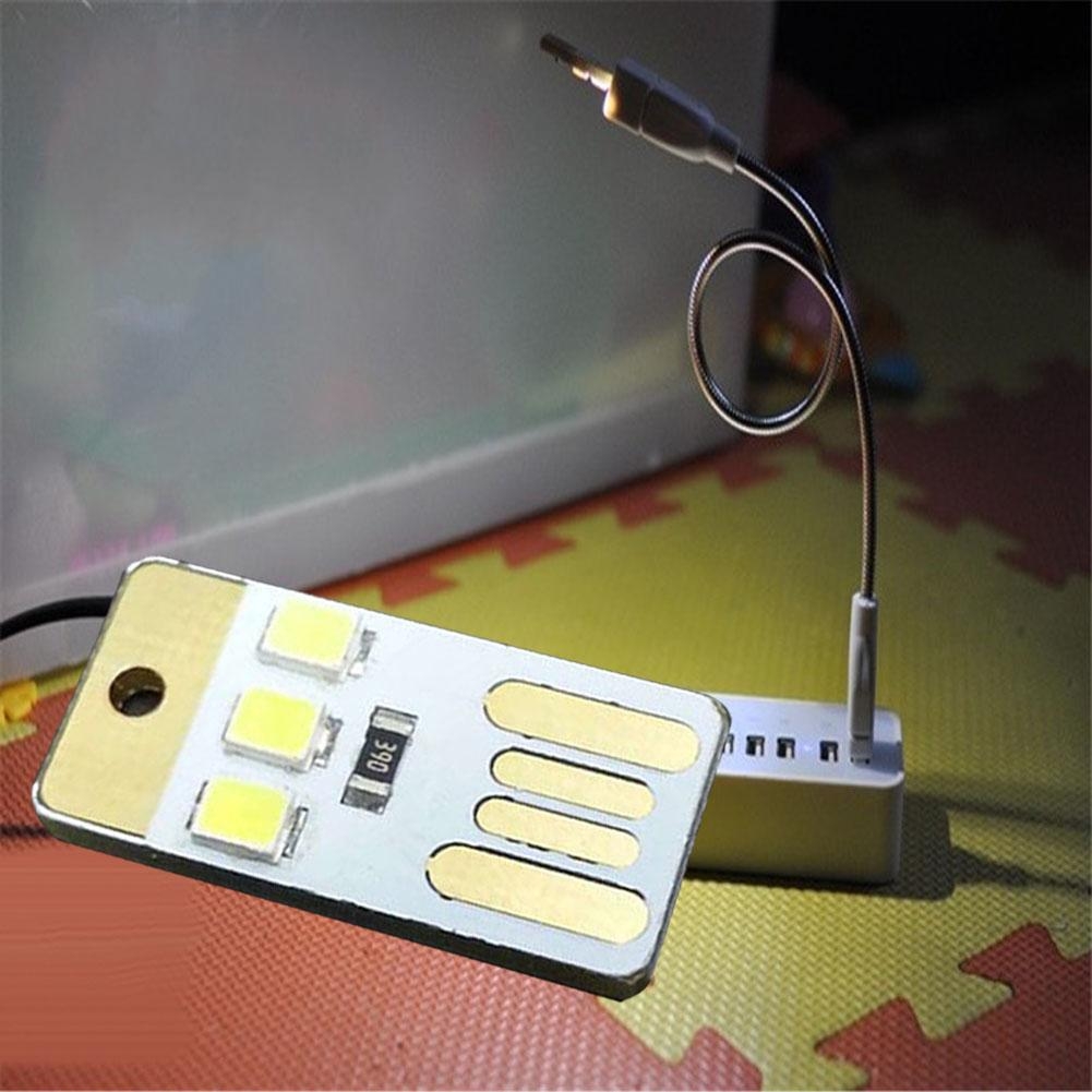 1Pcs Portable Double Sided Pluggable USB LED Night Light Power Supply Lamp White