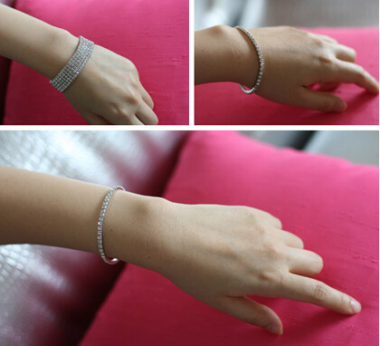High quality 10Pcs New Women's Fashion Retro Vintage Noble Exquisite Rhinestone Shining Bracelet Woman