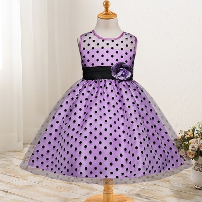 Purple Polka Dot Flower Girl Dress