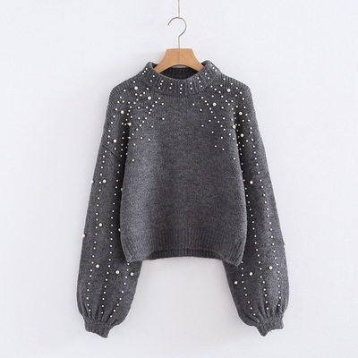 2021 High quality New Arrival Beading Sweater for Women Autumn Pullovers Knit Garments Female Wool Sweaters