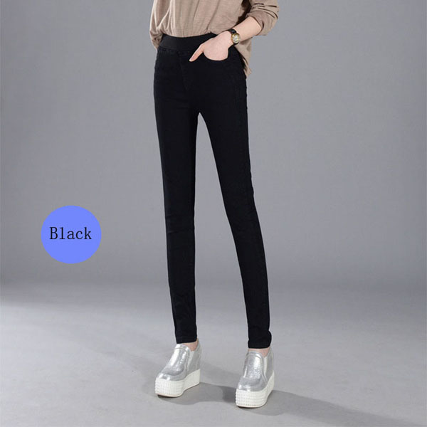 High quality Women's Jeans  Casual Elastic Waist Stretch JeansSlim Denim Long Pencil Pants Lady Trousers