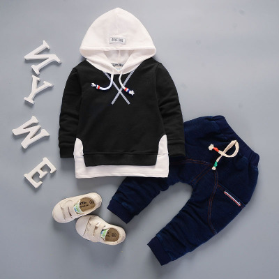 High quality Childrens Spring Cotton Boys outerwear Long Sleeve T Shirt 2pc/set kids Clothes