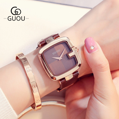 High quality Ladies Watches For Women Watch Women Top Brand Luxury  Leather Square Clock relogio feminino saat