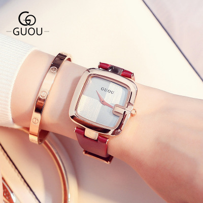 High quality Ladies Watches For Women Watch Women Top Brand Luxury  Leather Square Clock relogio feminino saat