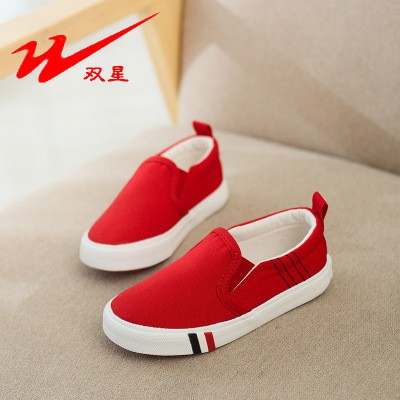 girls red canvas shoes