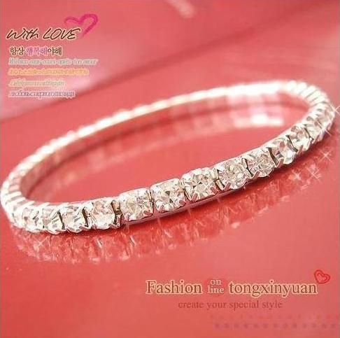 High quality 10Pcs New Women's Fashion Retro Vintage Noble Exquisite Rhinestone Shining Bracelet Woman